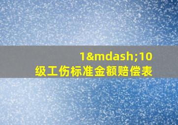 1—10级工伤标准金额赔偿表