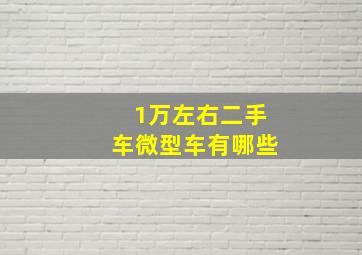 1万左右二手车微型车有哪些