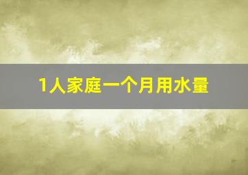 1人家庭一个月用水量