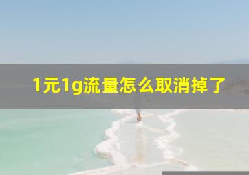 1元1g流量怎么取消掉了