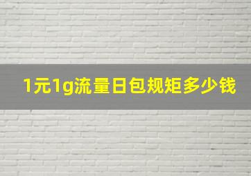 1元1g流量日包规矩多少钱