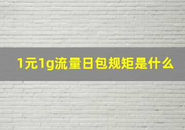 1元1g流量日包规矩是什么