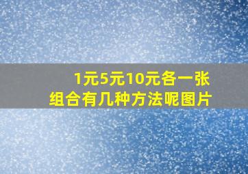 1元5元10元各一张组合有几种方法呢图片