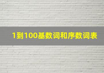 1到100基数词和序数词表