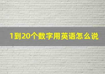 1到20个数字用英语怎么说