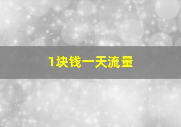 1块钱一天流量