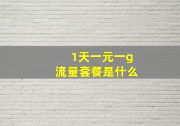 1天一元一g流量套餐是什么