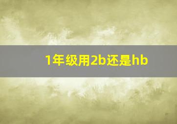 1年级用2b还是hb