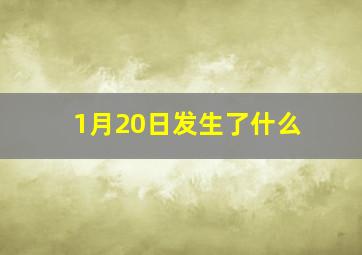 1月20日发生了什么