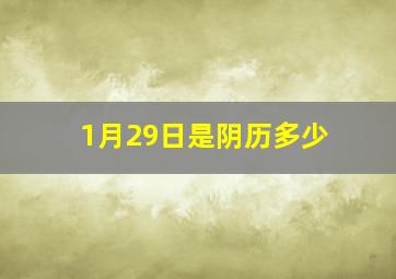 1月29日是阴历多少