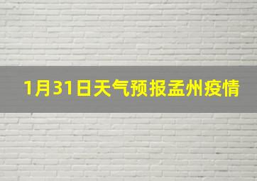 1月31日天气预报孟州疫情