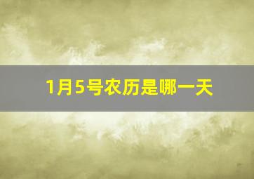 1月5号农历是哪一天