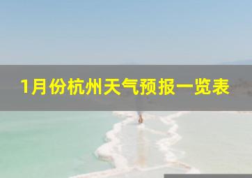 1月份杭州天气预报一览表