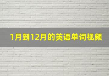 1月到12月的英语单词视频