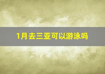 1月去三亚可以游泳吗