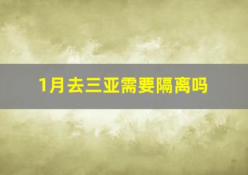 1月去三亚需要隔离吗