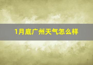 1月底广州天气怎么样