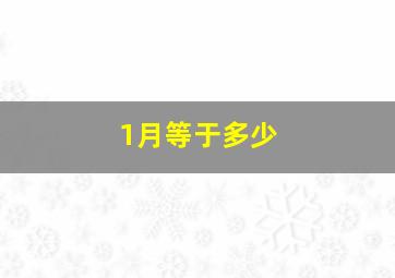 1月等于多少