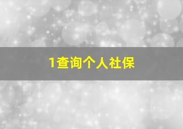 1查询个人社保