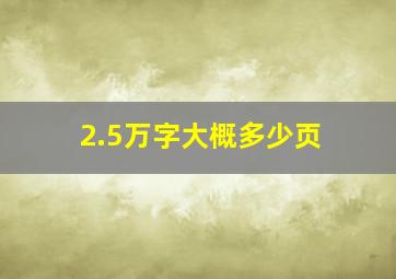 2.5万字大概多少页