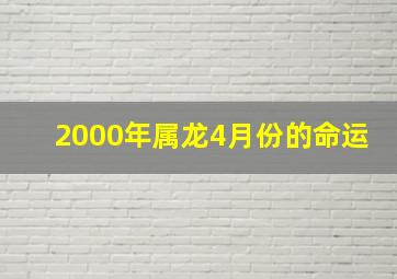 2000年属龙4月份的命运