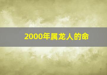 2000年属龙人的命