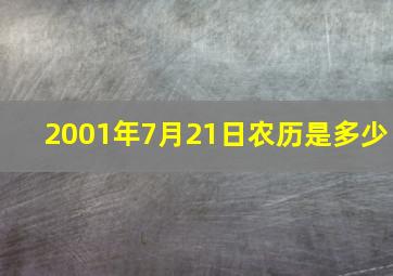 2001年7月21日农历是多少