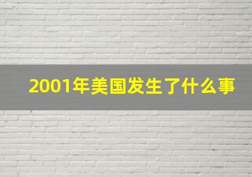 2001年美国发生了什么事