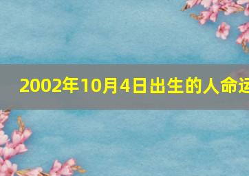 2002年10月4日出生的人命运