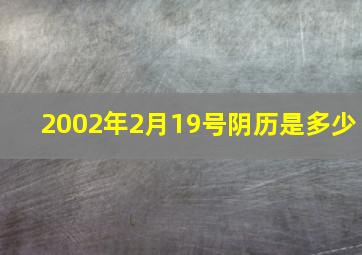 2002年2月19号阴历是多少