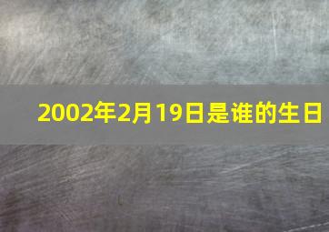 2002年2月19日是谁的生日