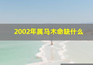 2002年属马木命缺什么