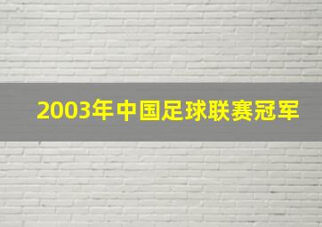 2003年中国足球联赛冠军