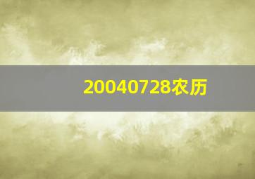 20040728农历