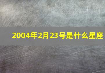 2004年2月23号是什么星座