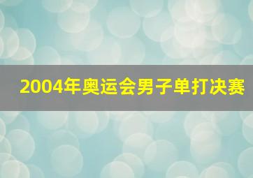 2004年奥运会男子单打决赛