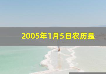 2005年1月5日农历是