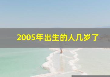 2005年出生的人几岁了