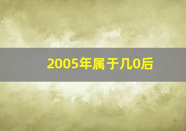 2005年属于几0后