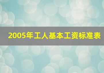 2005年工人基本工资标准表