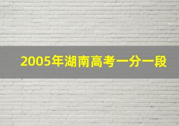 2005年湖南高考一分一段