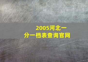 2005河北一分一档表查询官网