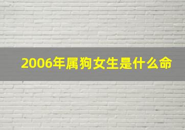 2006年属狗女生是什么命