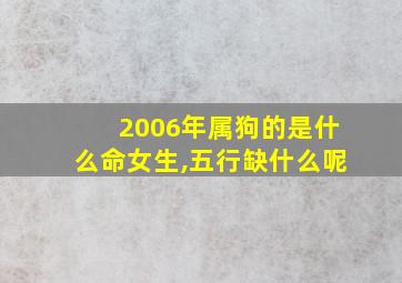 2006年属狗的是什么命女生,五行缺什么呢