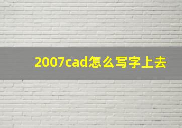 2007cad怎么写字上去