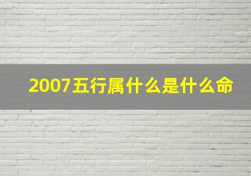 2007五行属什么是什么命