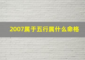 2007属于五行属什么命格