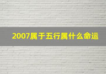 2007属于五行属什么命运