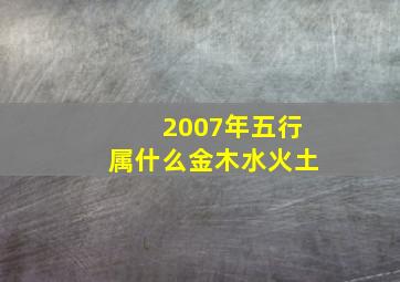 2007年五行属什么金木水火土