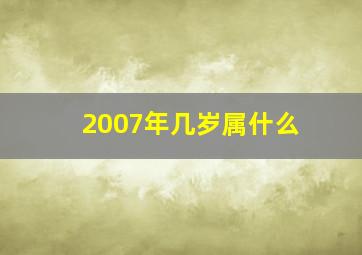 2007年几岁属什么